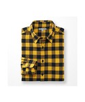 ユニクロ | MEN フランネルチェックシャツ（レギュラーカラー・長袖）(襯衫)