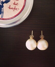 大粒コットンパールピアス(ピアス（両耳用）)