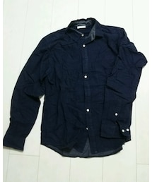 GU | 長袖BDシャツ ネイビー(シャツ/ブラウス)