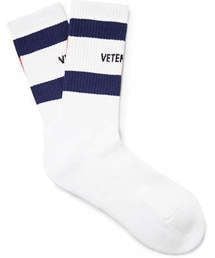 VETEMENTS | Vetements + Tommy Hilfiger Striped Stretch Cotton-Blend Socks(ソックス/靴下)