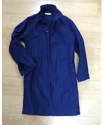 ユーロ古着 | フレンチモールスキン ワークコート(ステンカラーコート)