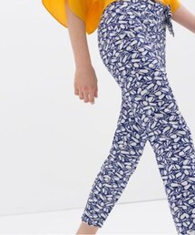 ZARA | リボンディテール付きプリントパンツ(その他パンツ)
