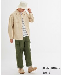 GU | ワイドテーパードカーゴアンクルパンツ

(カーゴパンツ)
