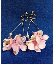 Handmade | あじさいの造花イヤリング(イヤリング)
