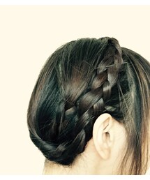 髪型 | 編めないので三つ編みしてぐるん！ってした♡(その他)