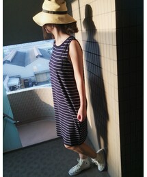 GU | ボーダーノースリワンピース(ワンピース)