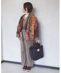 2 | ストールを着物柄っぽく、全面に見せても面白い👘。(ストール/ショール)