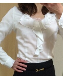 PROPORTION BODY DRESSING | 白フリルブラウス(シャツ/ブラウス)