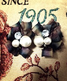 Handmade | リボン×パールピアス(ピアス（両耳用）)