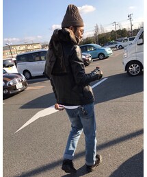 後ろ | レザージャケット着ました‼️(その他)