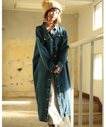 osharewalker | somariデニムロングジャケットワンピース(デニムジャケット)