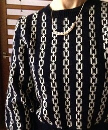 手編みのセーター | 鎖模様⁇…の、手編みセーター(ニット/セーター)