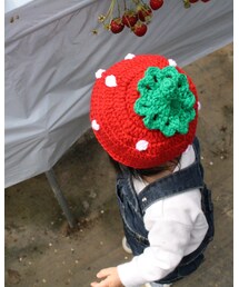 Handmade | いちご狩り🍓帽子はハンドメイド☺︎︎(ニットキャップ/ビーニー)
