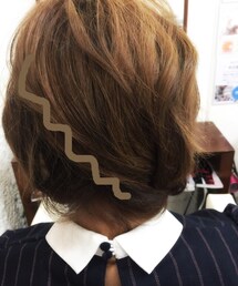ヘアアレンジ | ②全体を斜めにわけとる(その他)