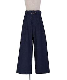 F i.n.t | べっ甲バックルデニムワイドパンツ/F&A(デニムパンツ)