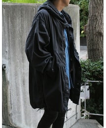 "80'S US ARMY SNOW CAMO PARKA - Dyed Black" | モッズコート