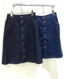 no brand | 前ボタン デニム膝丈スカート(デニムスカート)