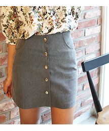 Darkvictory | ゴールドボタンベーシックミニスカート(スカート)