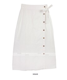 ボタンポイントロング丈ラップスカート(スカート)