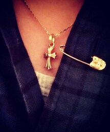 CHROME HEARTS | CHROMEHEARTS 22k safety pin with dia(ネックレス)
