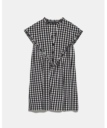 ZARA | ギンガムチェックインナーパンツ付きワンピース(ワンピース)