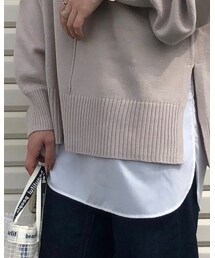 GU | シャツテールコンビネーションセーター (ニット/セーター)