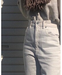 GU | ハイウエストストレートジーンズ(デニムパンツ)