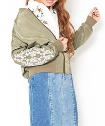 MA-1風/袖刺繍ブルゾン(ブルゾン)