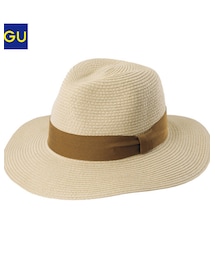 GU | GU ツバヒロストローハット/collar ナチュラル(帽子)