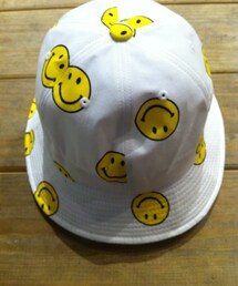 白色微笑圓頭漁夫帽(ハット)