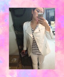 ZARA | ライダース  ホワイト(ライダースジャケット)