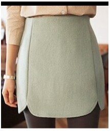 no brand | 淘寶秋冬季女韓版高腰A字毛呢職業短裙半身裙包臀裙子百搭款(スカート)