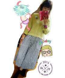 サス付 ストライプワイドパンツ
(その他パンツ)