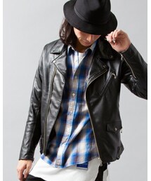 MONKEY TIME | MT∴ シープレザー ニュールック ダブル ライダースジャケット◇§(ライダースジャケット)