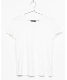 Bershka | ロールアップ袖コットンTシャツ(Tシャツ/カットソー)