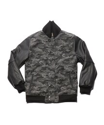 ROMANTIC CROWN | HERRINGBONE CAMO STADIUM JACKET_BLACK(スタジャン)