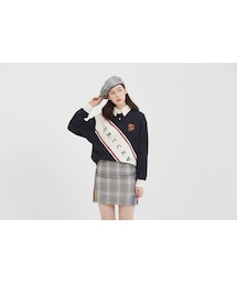 ROMANTIC CROWN | Logo Line Polo Shirt_Navy(ポロシャツ)