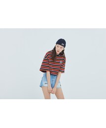 ROMANTIC CROWN | E.D.V Striped T Shirt_Burgundy(Tシャツ/カットソー)