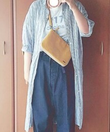 Samansa Mos2 blue | シャツワンピース