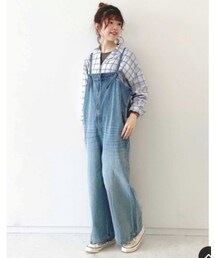 Samansa Mos2 blue | オールインワン・サロペット