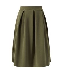 ChicWish Quilted Midi Skirt in Olive(スカート)