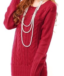 夢展望 | ざっくりケーブル編みニットワンピ(ニット/セーター)