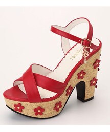 夢展望 | フラワーウエッジサンダル(サンダル)