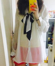 夢展望 | リボンフレアチュニックブラウス(シャツ/ブラウス)