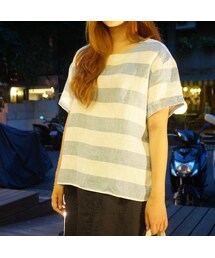 my basic select | 條紋棉麻上衣(その他トップス)