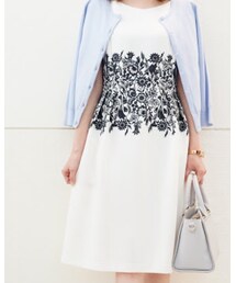 Debut de Fiore | ウエスト刺繍半袖ワンピース(ワンピース)