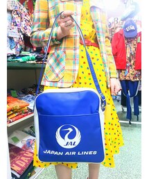 JAL 当時物！縦型ショルダーバッグ　紺(ショルダーバッグ)