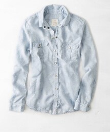 American Eagle | AEOプリントシャンブレーシャツ(シャツ/ブラウス)