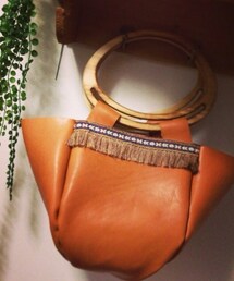 NaturalHandmadeLeather
フリンジリボン付きコロンバッグ(トートバッグ)