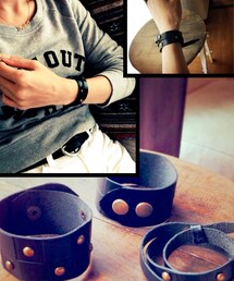 NaturalHandmadeLeather | 型押し革ブレスレット(ブレスレット)